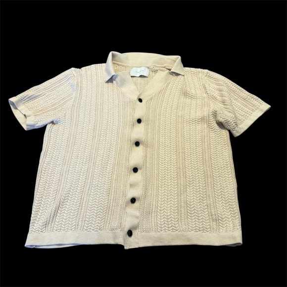 PacSun Tops - PacSun Women’s Open-Knit Button Front Sweater Top – Size Small – Cream/Beige